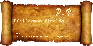 Pfefferman Vitolda névjegykártya